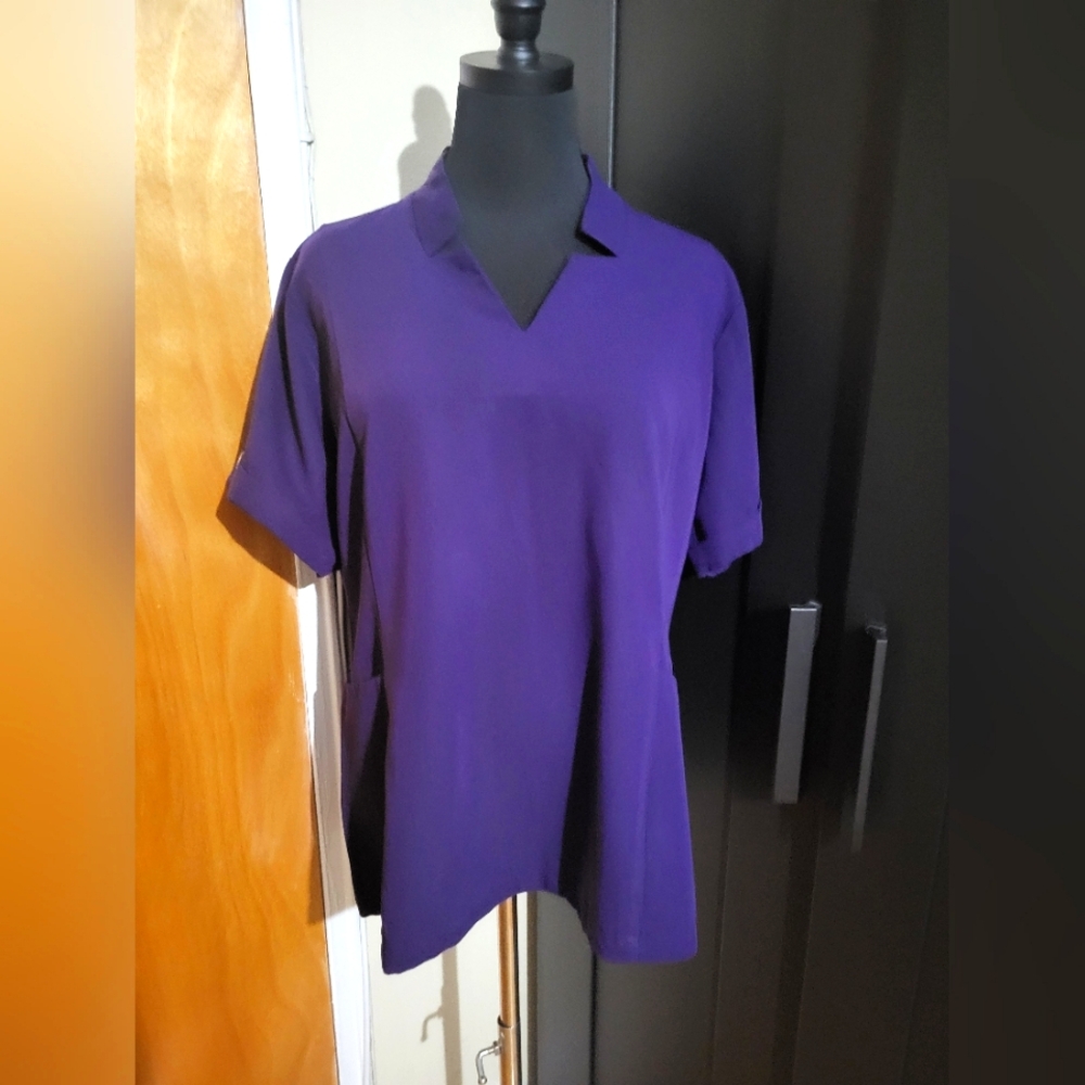 FiGS Inala Slim scrub top  XL  Color:Purple Jam